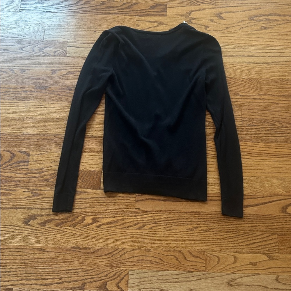 7th Avenue Design Studio NY and Company Black Cardigan with pearls Size XS - Picture 7 of 10